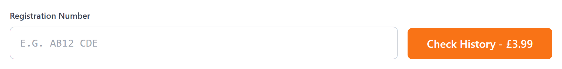 The vehicle history check form with the Check History button