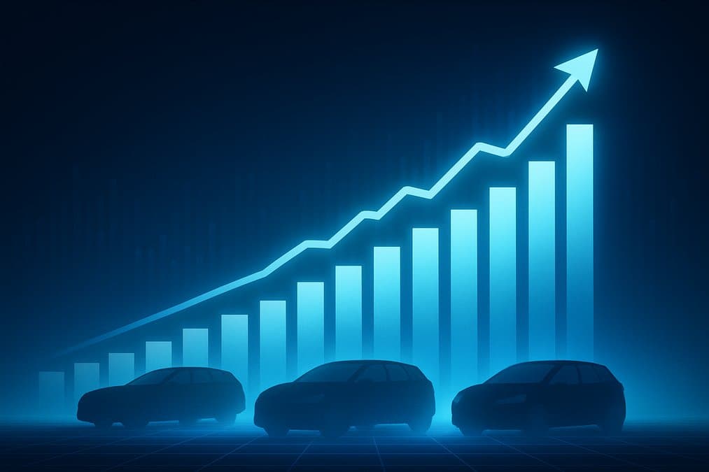 DealerPricing Cars Blue Graph Chart