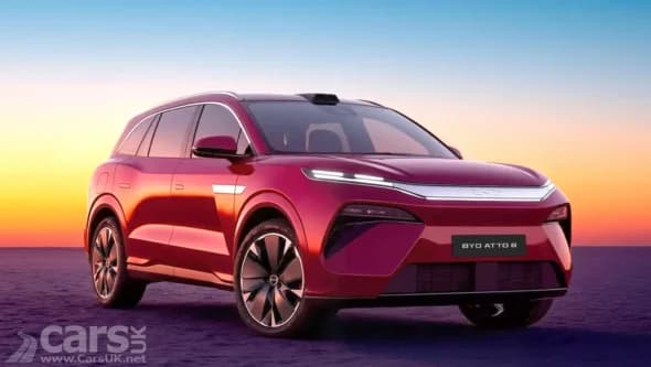 BYD Atto 8 front exterior showing sleek design