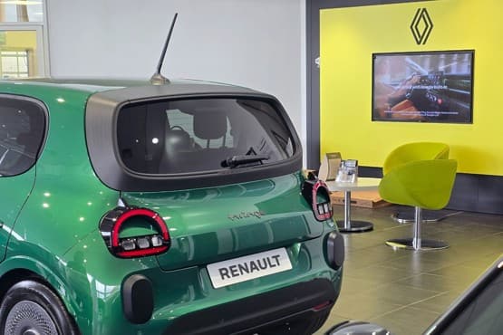 Renault and Dacia vehicles displayed at Invicta Motors Bolton showroom