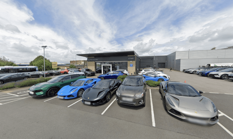 JCT600 Sticker Lane dealership complex in Bradford housing BMW, Audi, Lotus and Maserati showrooms