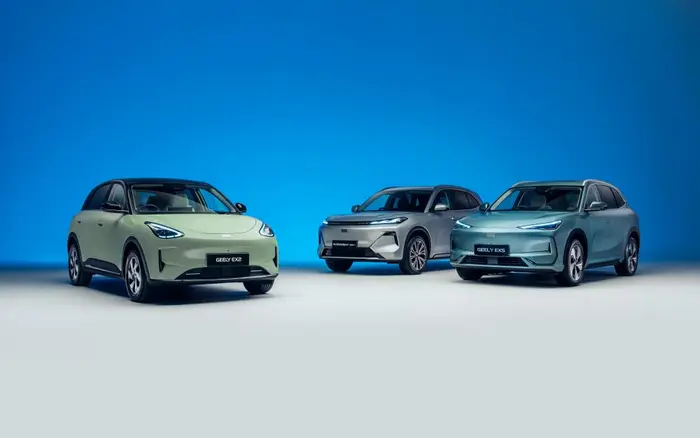 Geely Auto UK team celebrating its one‑year anniversary at a London event