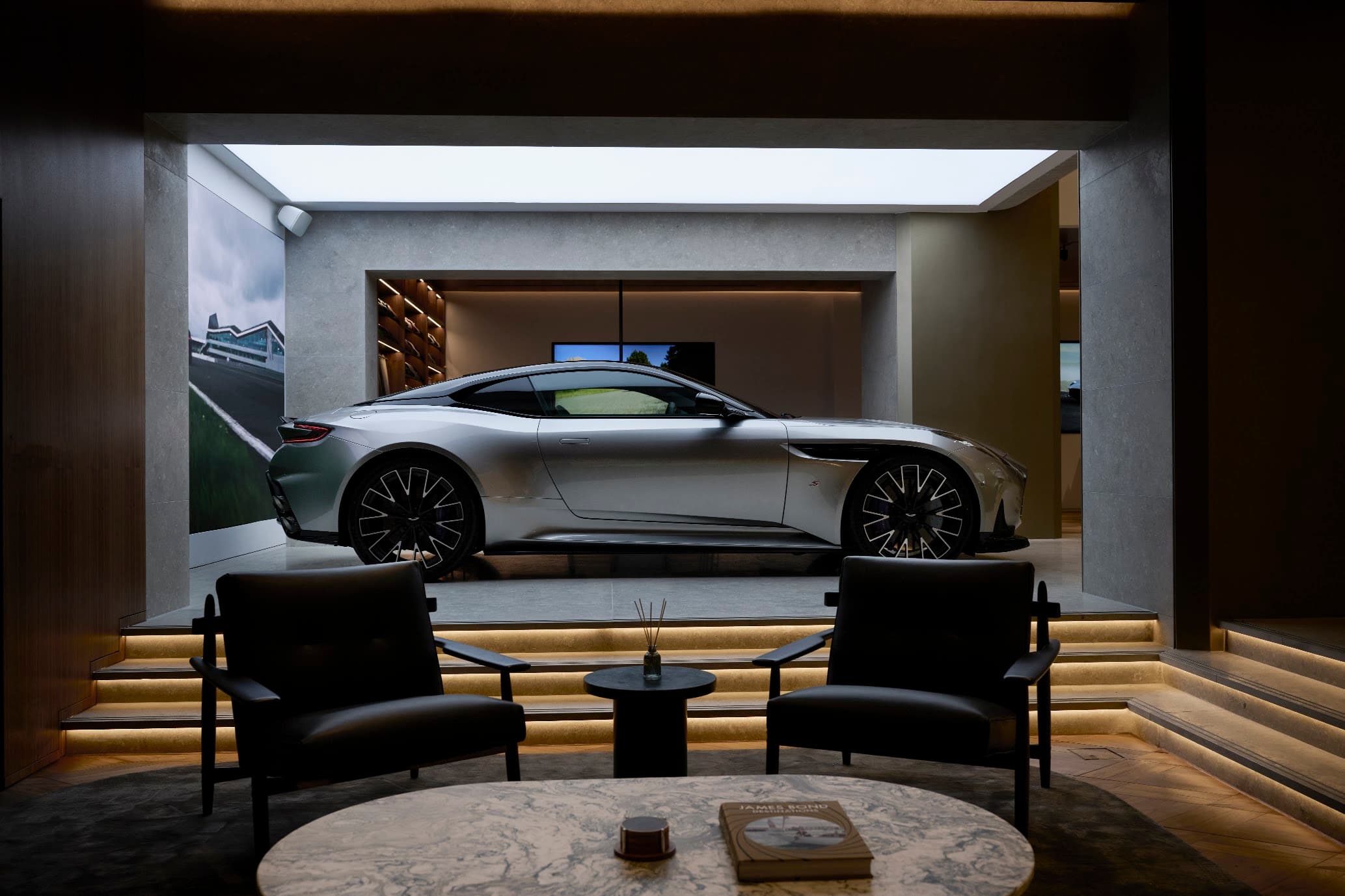 Aston Martin Q London flagship showroom at 14 Berkeley Square, Mayfair with sleek glass façade