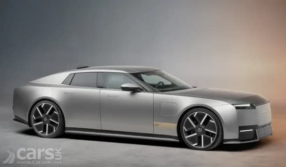 front view of Jaguar Type 01 electric saloon