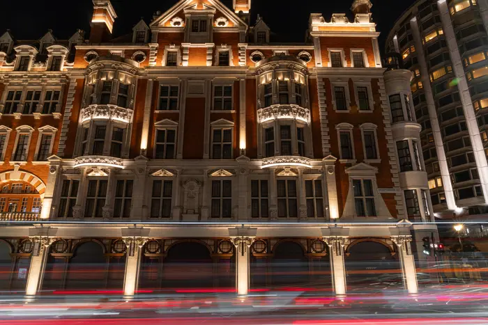 Jaguar flagship showroom on Knightsbridge, London with sleek glass frontage