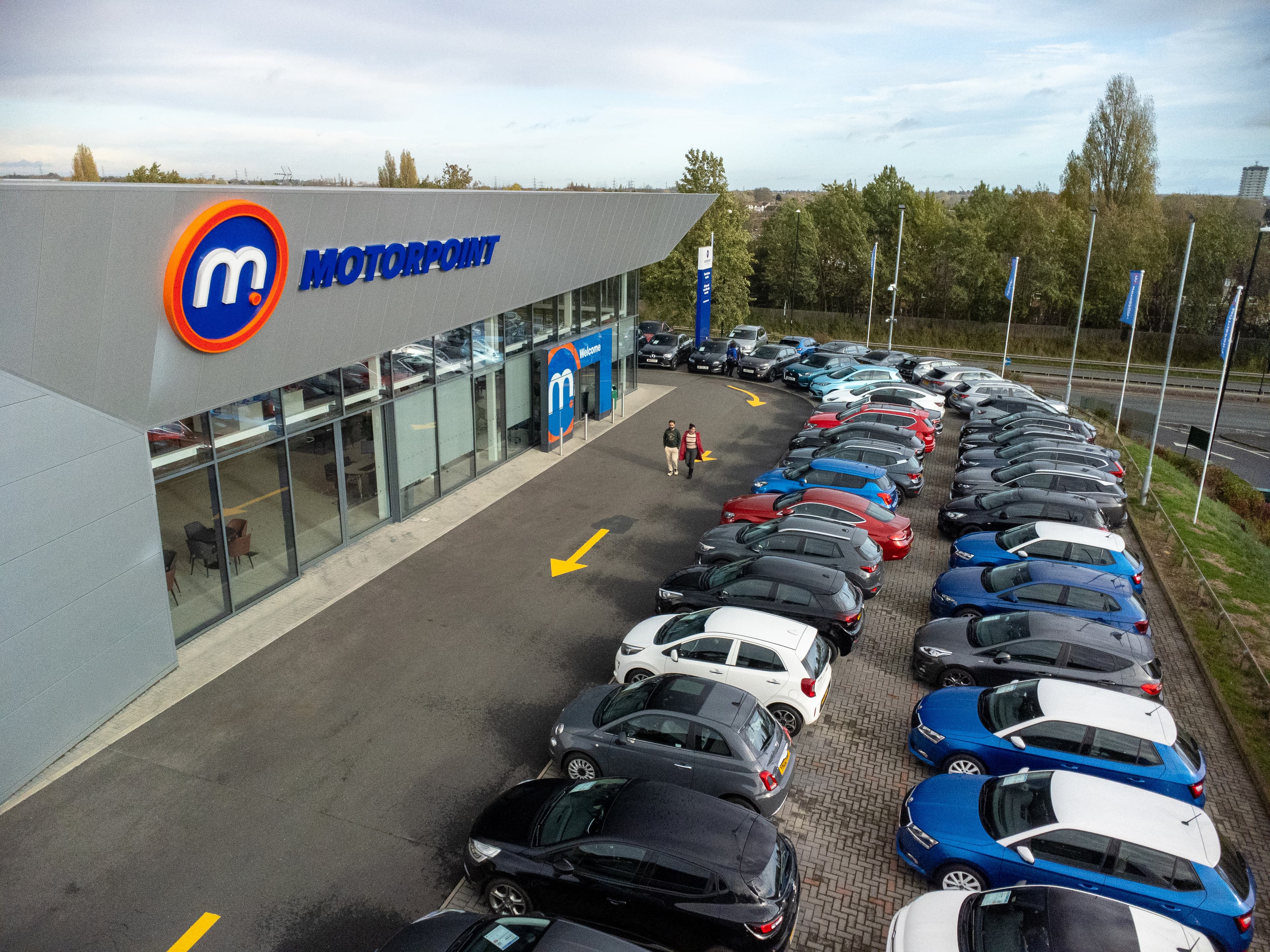 Motorpoint showroom displaying a range of used cars