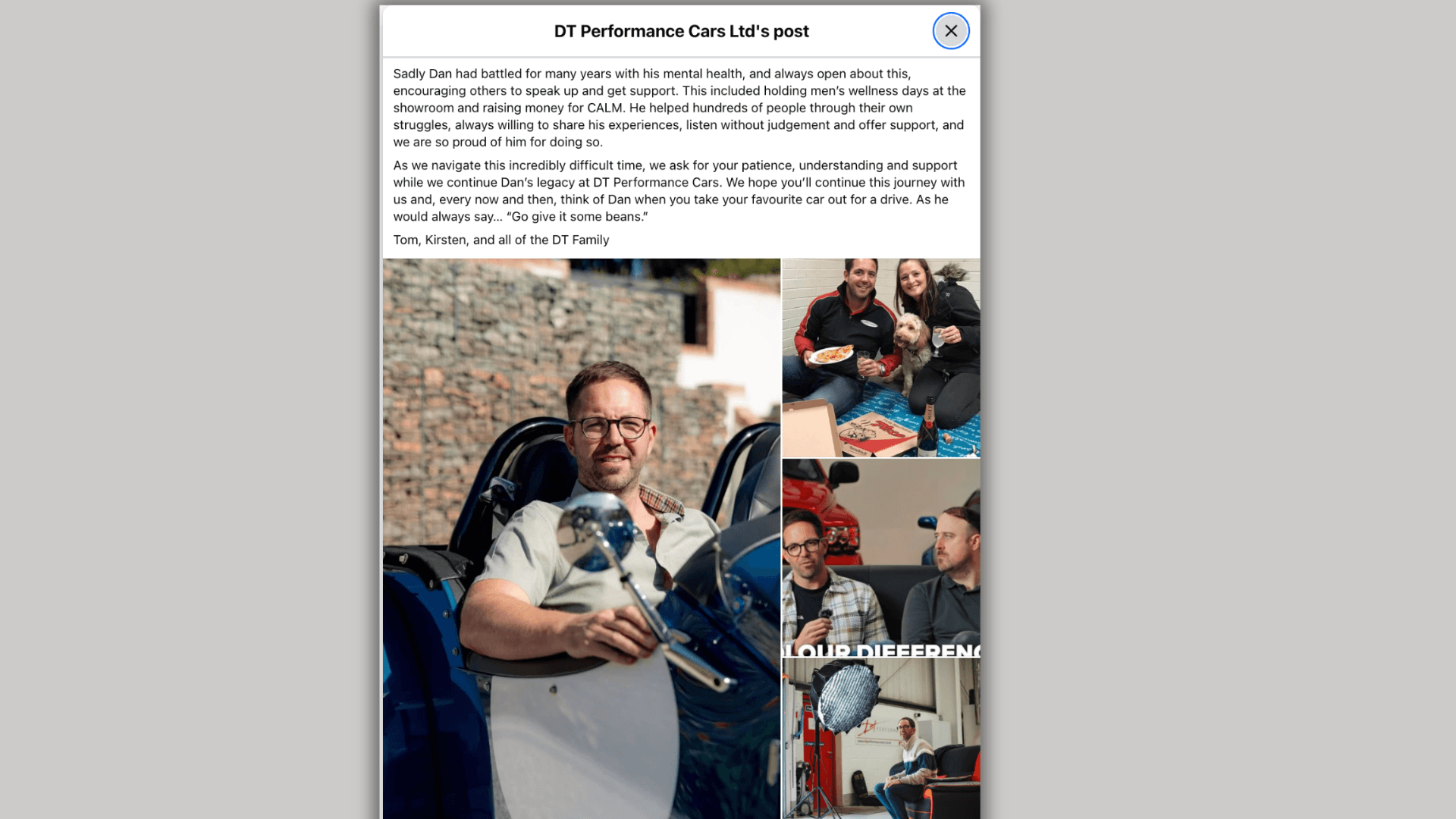 How will DT Performance Cars continue after founder Daniel Tranter’s death?
