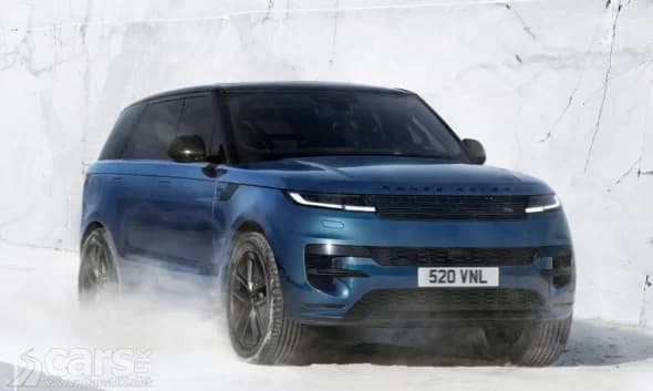 front view of Range Rover Sport Electric on a road