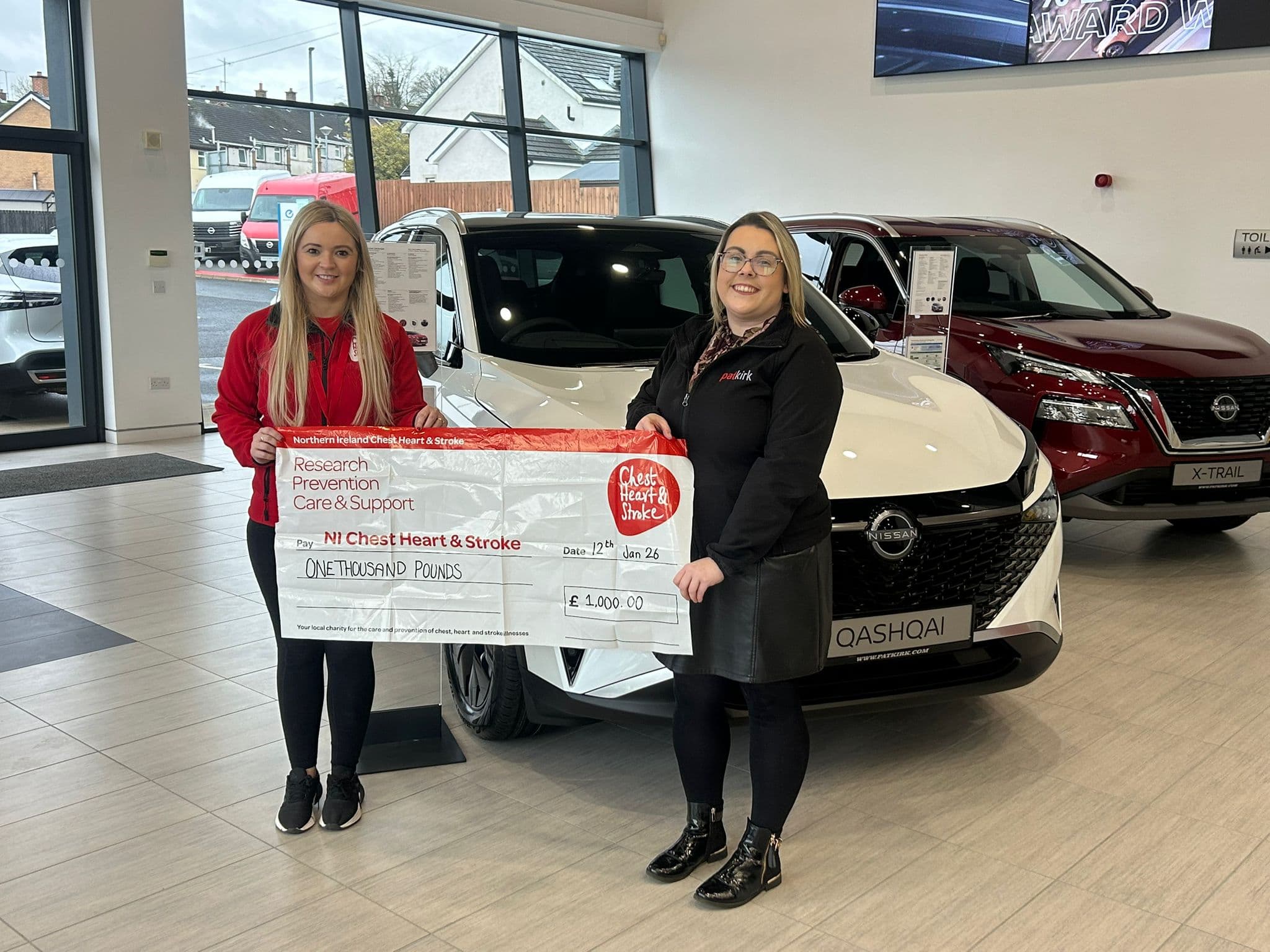 Omagh Nissan Dealer Raises £1,000 for Charity in Memory of Colleague