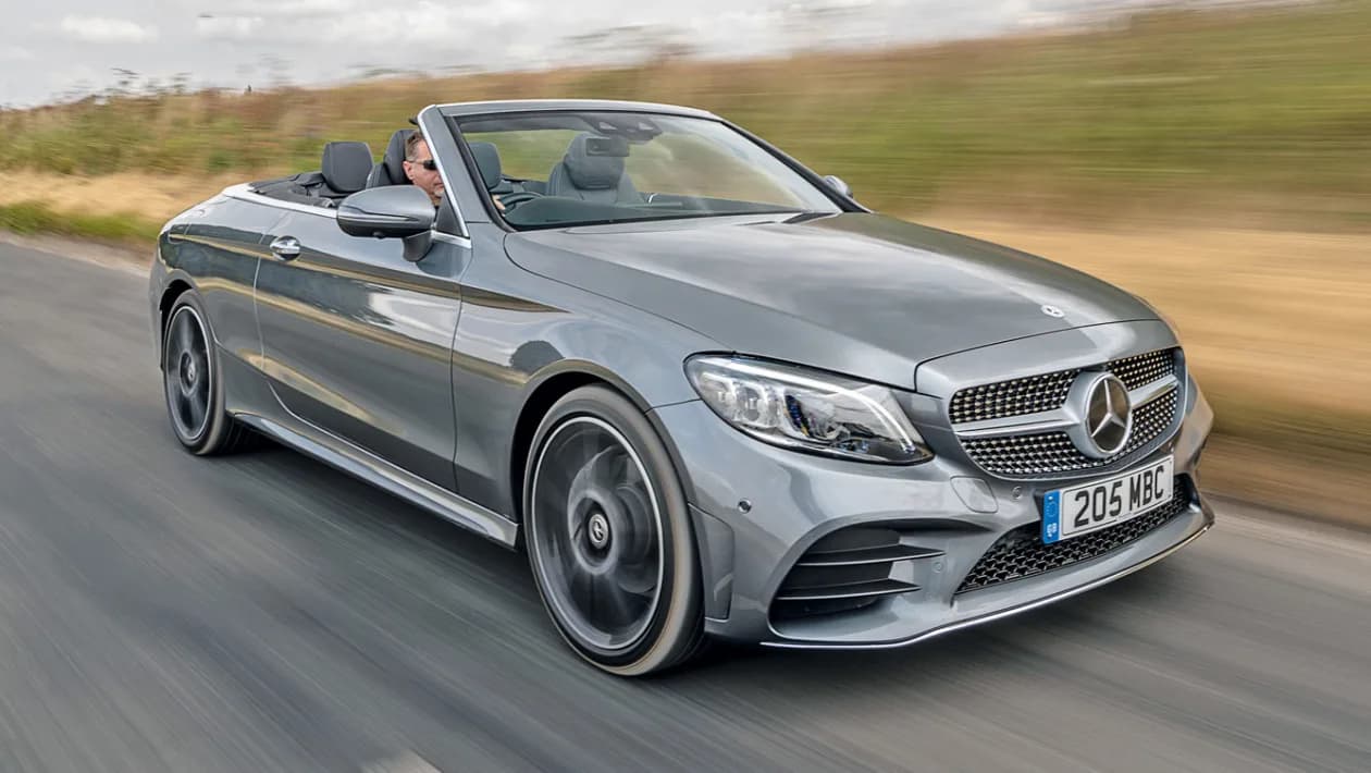 Mercedes C-Class Coupe front view showing sleek roofline