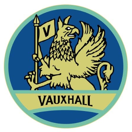 Original 1915 Vauxhall Griffin badge with V‑flag