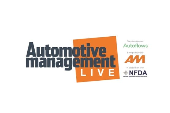 Exterior view of the NEC exhibition centre with Automotive Management Live signage